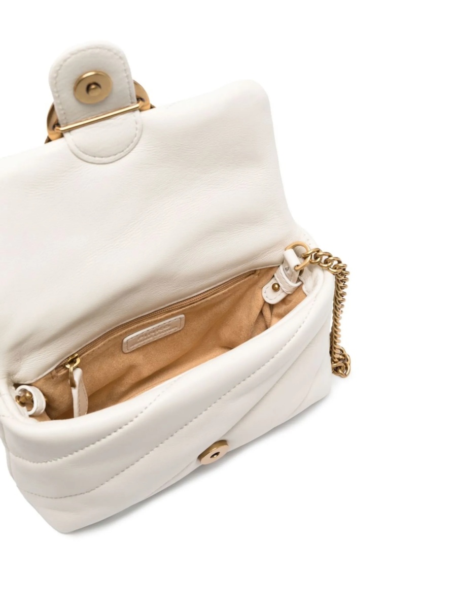 Geanta tip postas Pinko alba din piele - Img 5