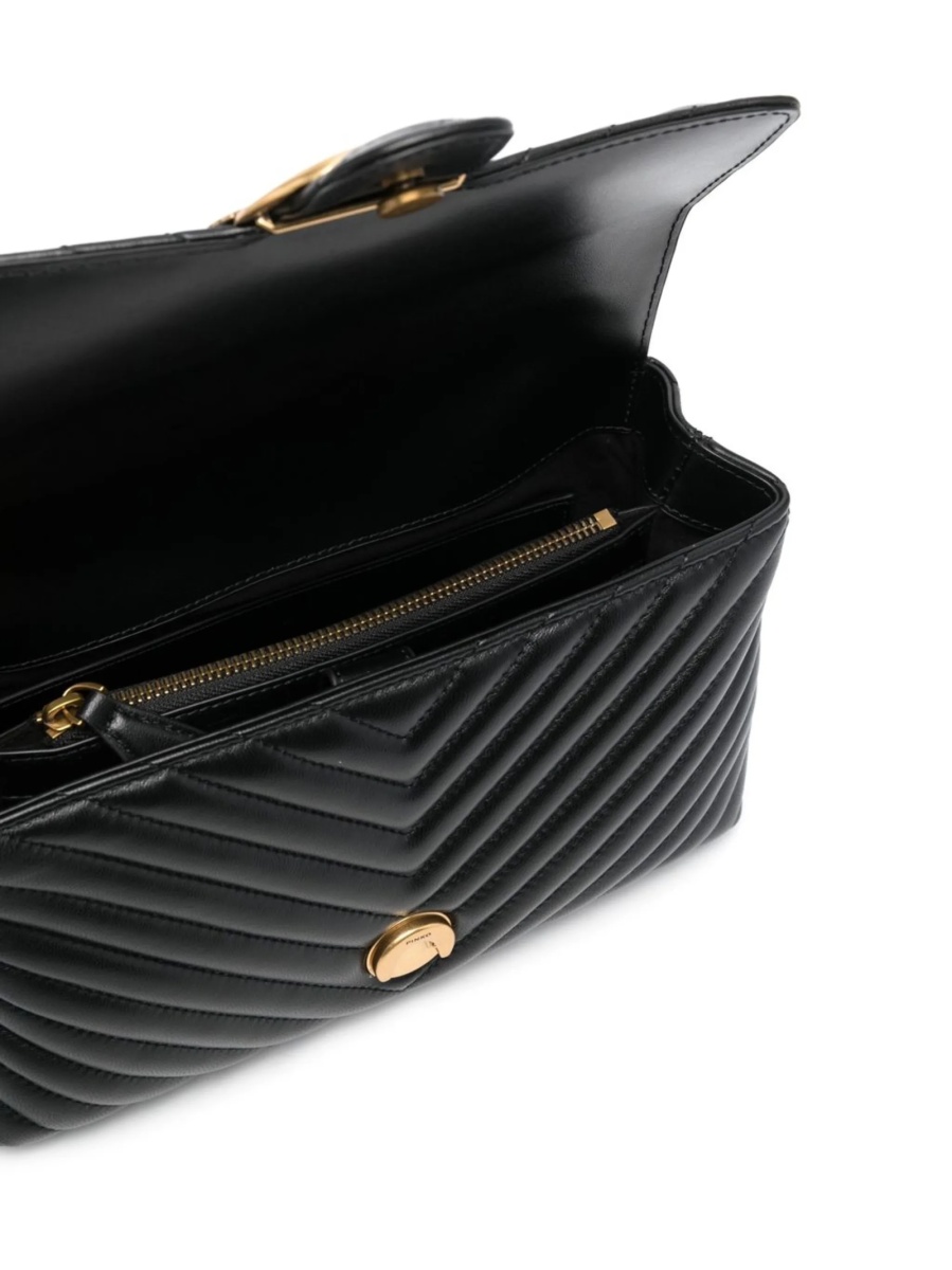 Geanta tip postas Pinko neagra din piele de rechin - Img 5