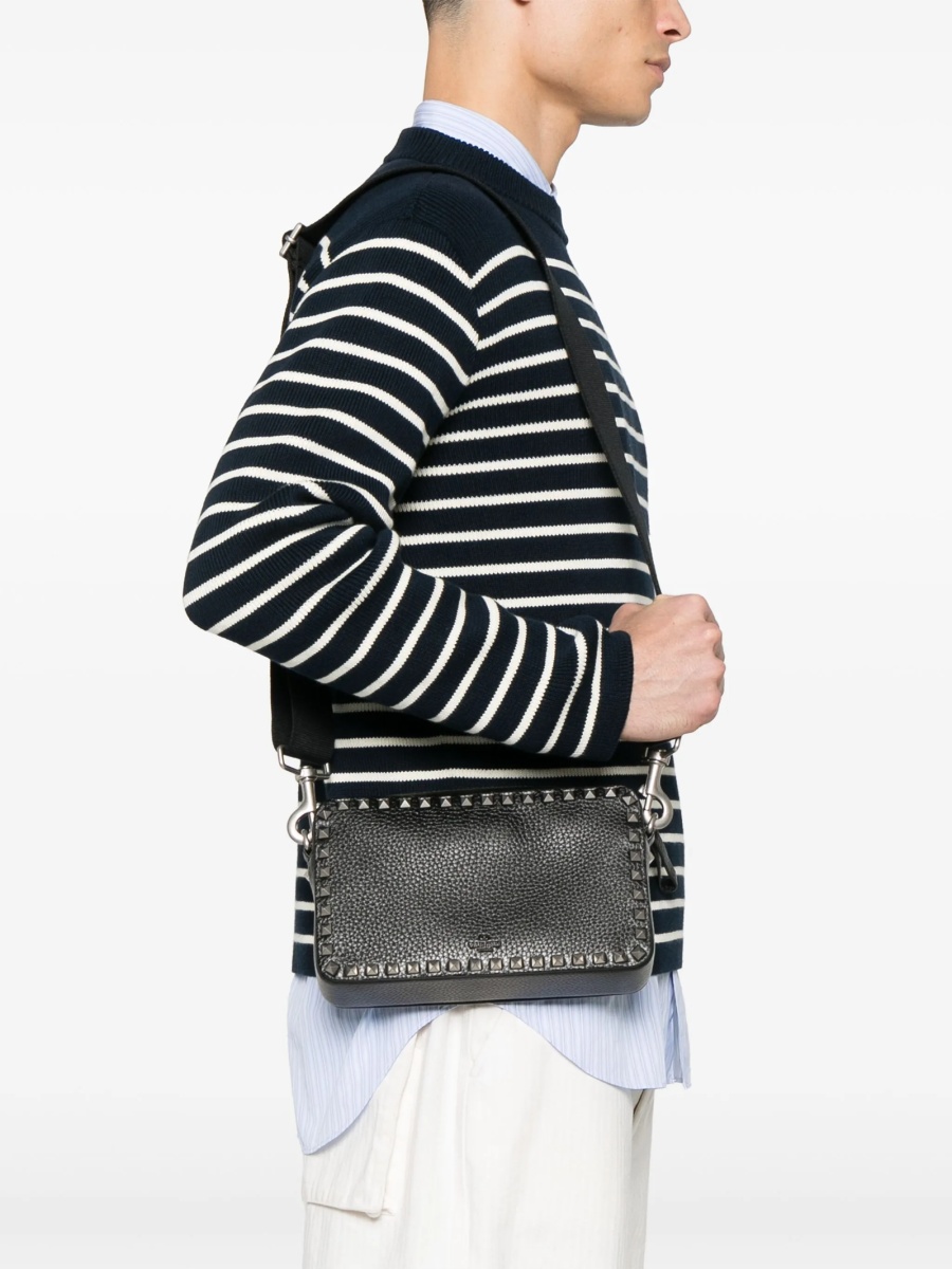 Geanta tip postas Valentino Garavani Rockstud neagra din piele - Img 2