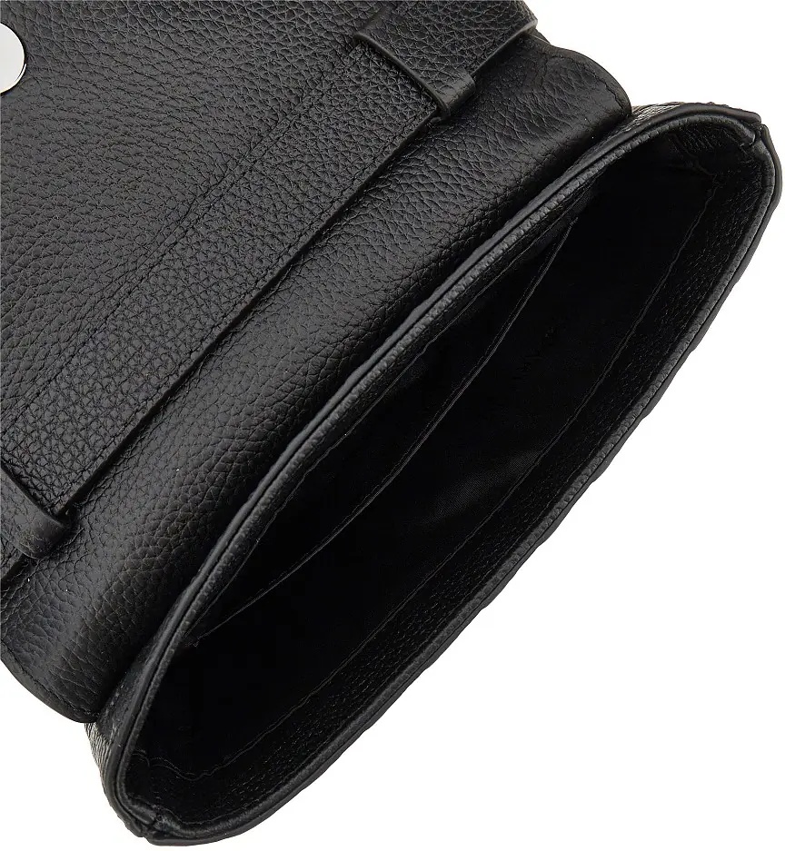 Genti Embossed leather pouch with strap - Img 3