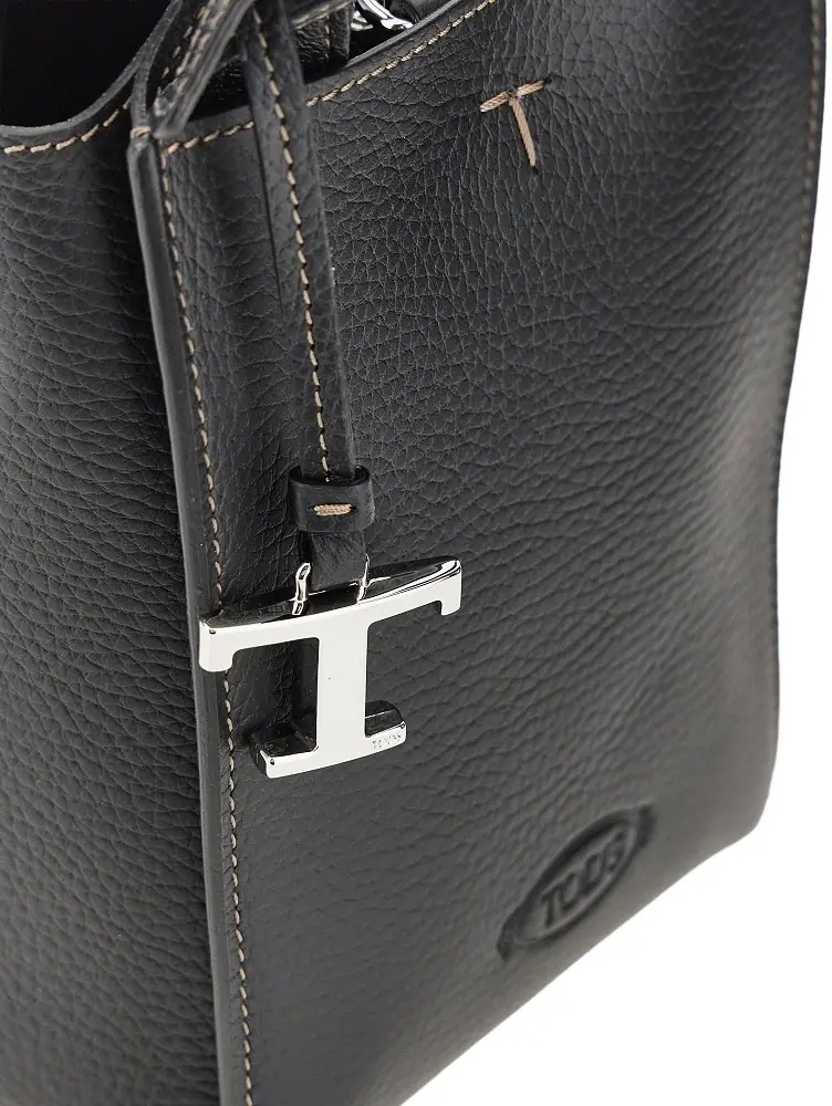 Genti Grained leather micro tote bag - Img 4