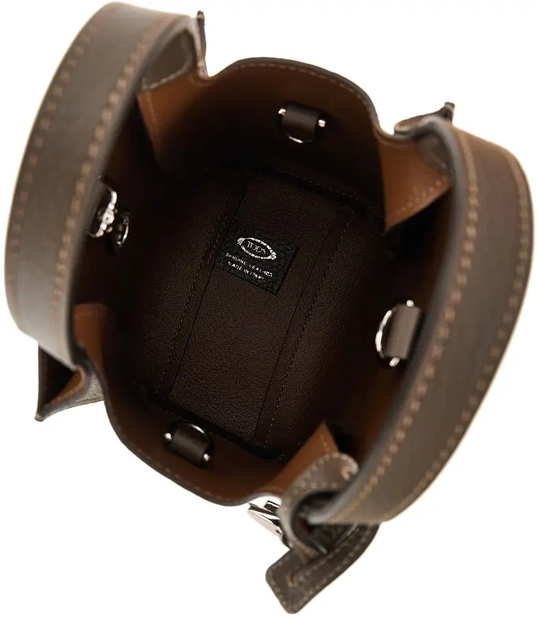Genti Grained leather micro tote bag - Img 3