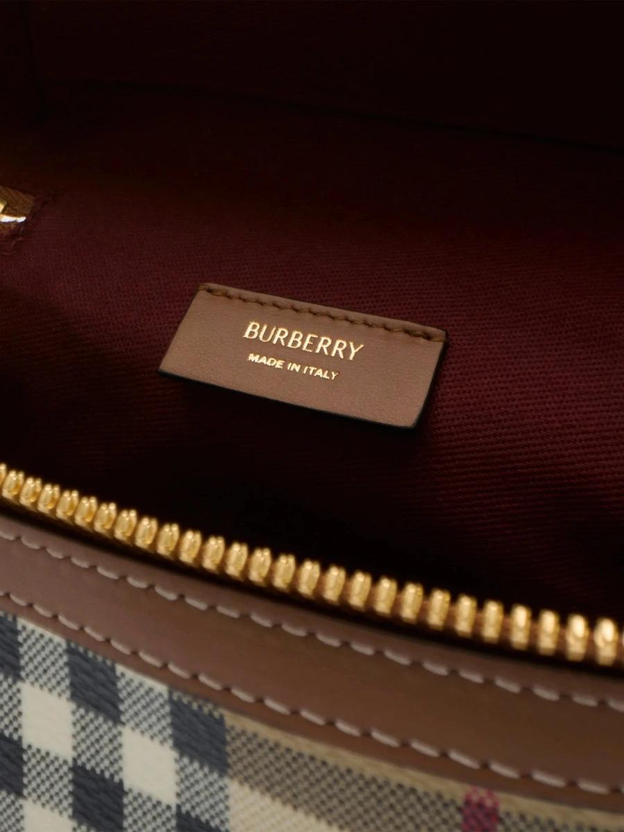 Genti Mini Check Vanity Bag - Img 4