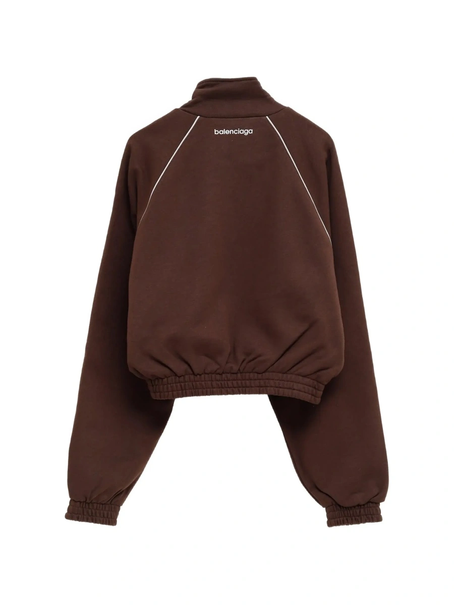 Hanorac Balenciaga maro din bumbac - Img 3