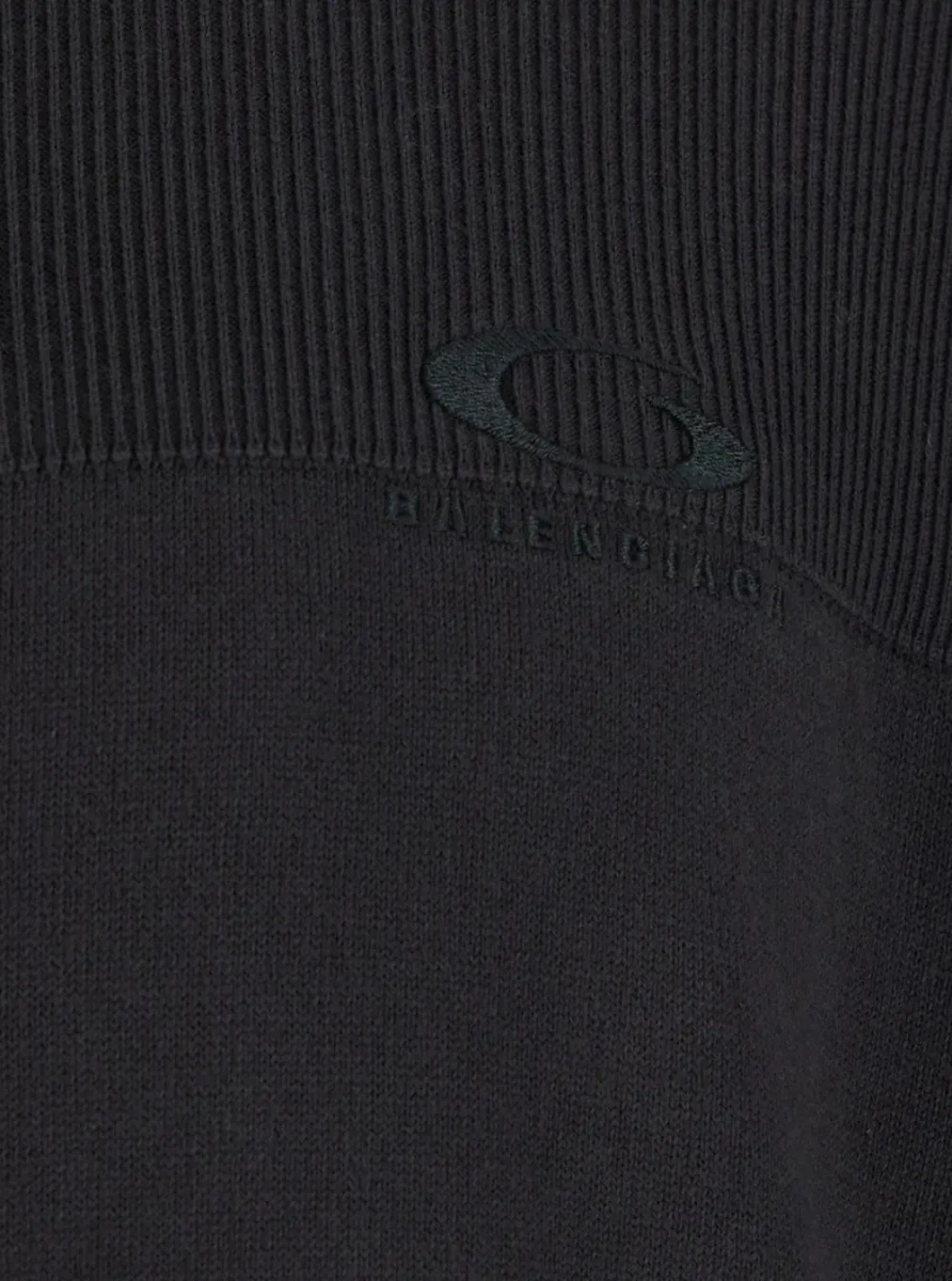 Hanorac Balenciaga negru din bumbac - Img 3