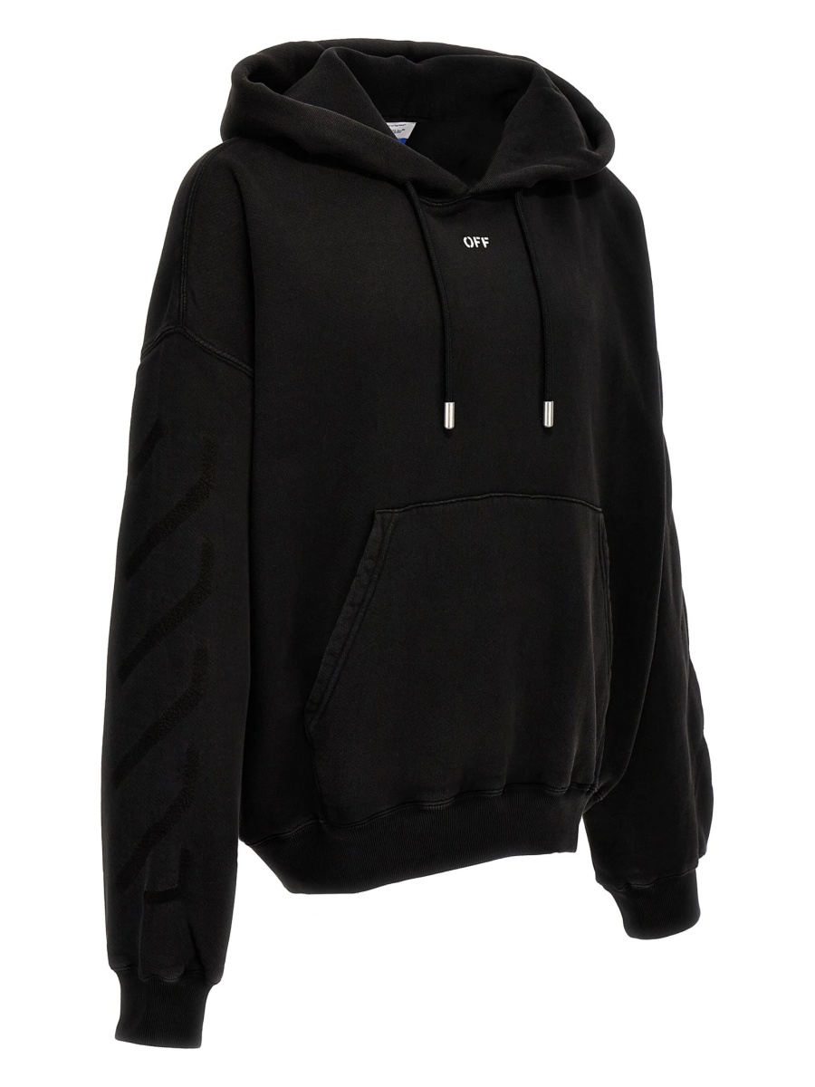Hanorac Off-White negru din bumbac - Img 3