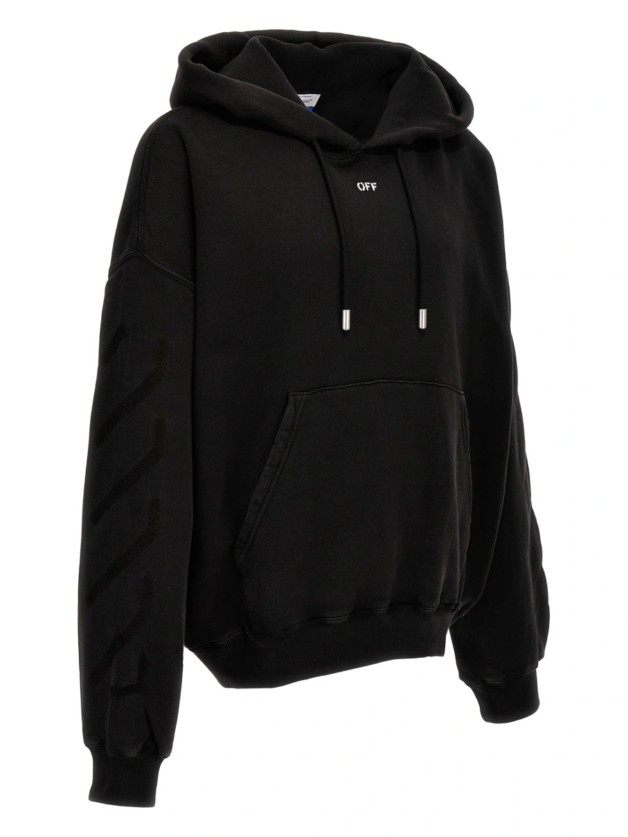 Hanorac Off-White negru din bumbac - Img 3