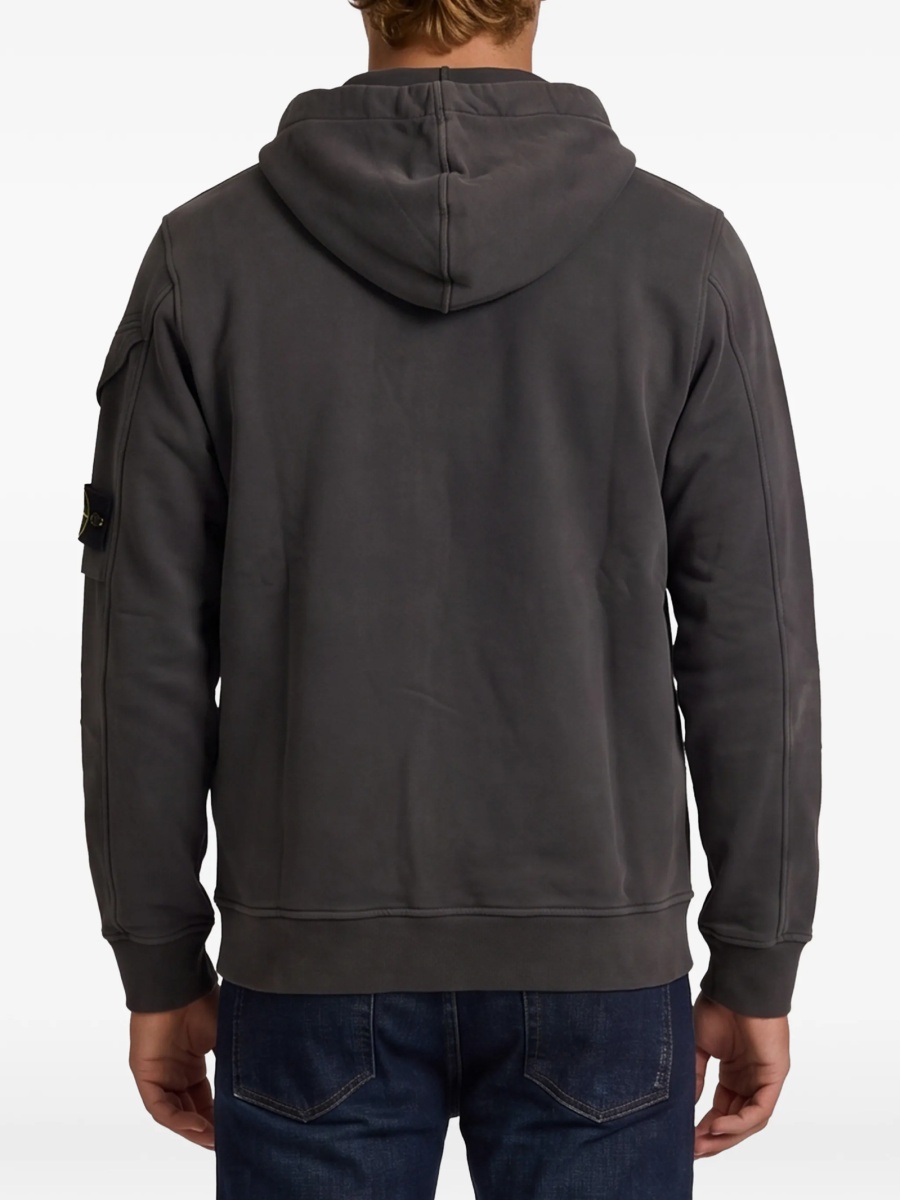 Hanorac Stone Island gri din bumbac organic - Img 3