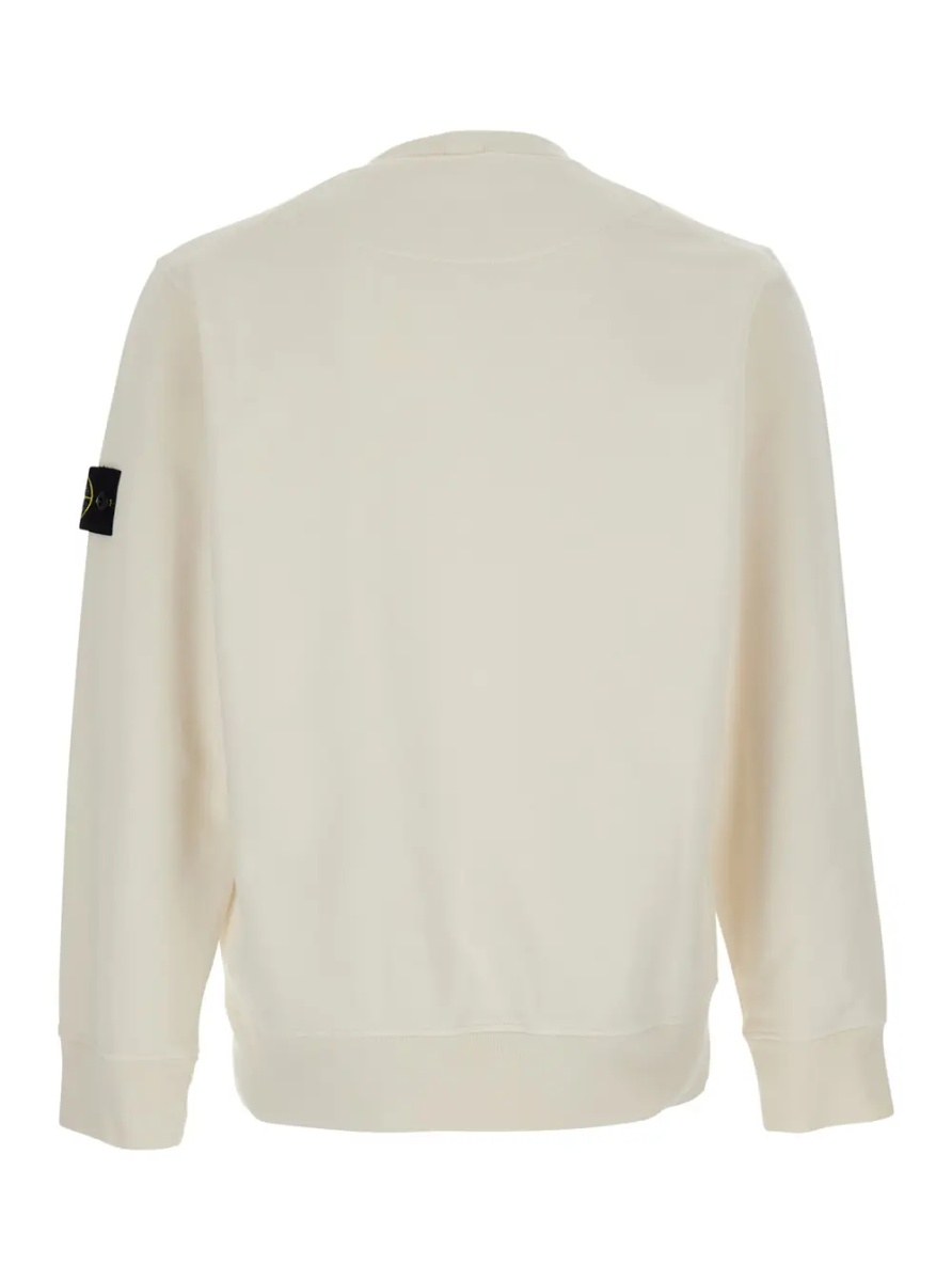 Hanorace Hooded Sweatshirt with Fixed Hood and Front Logo in White - Img 2