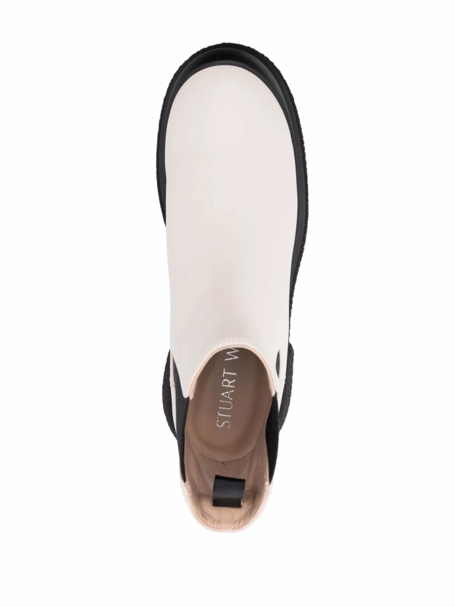 Incaltaminte Stuart Weitzman alba din piele si material textil - Img 4