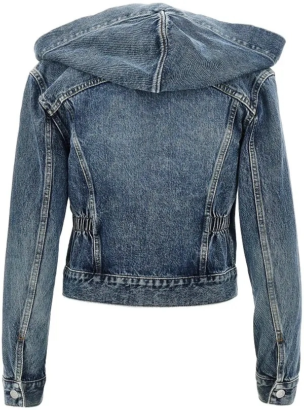 Jacheta Alaïa albastra din denim - Img 3