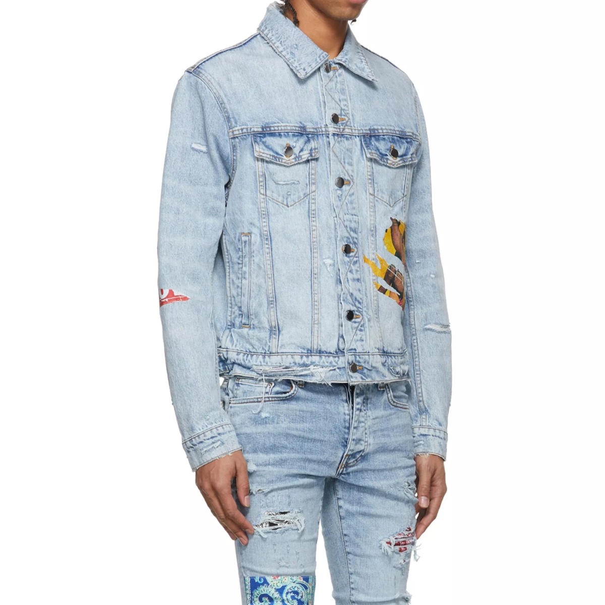 Jacheta Amiri Playboy Magazine Trucker Denim Jacket - Img 2
