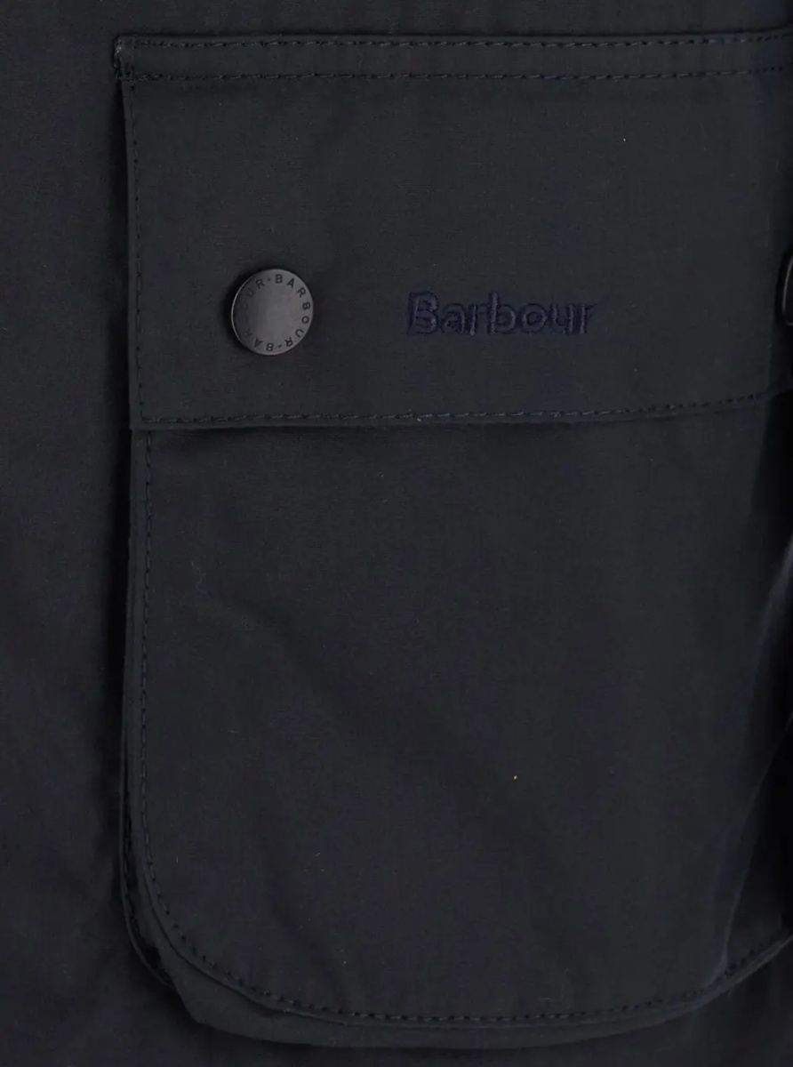 Jacheta 'Ashby' blue Jacket with classic collar and side pockets in waxed cotton for men - Img 3
