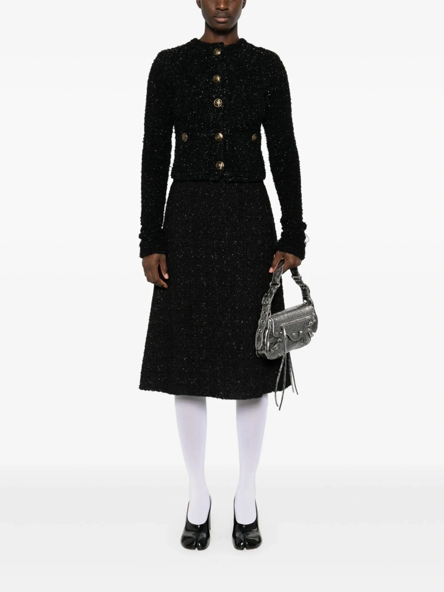 Jacheta Balenciaga neagra din elastan si poliamida - Img 2