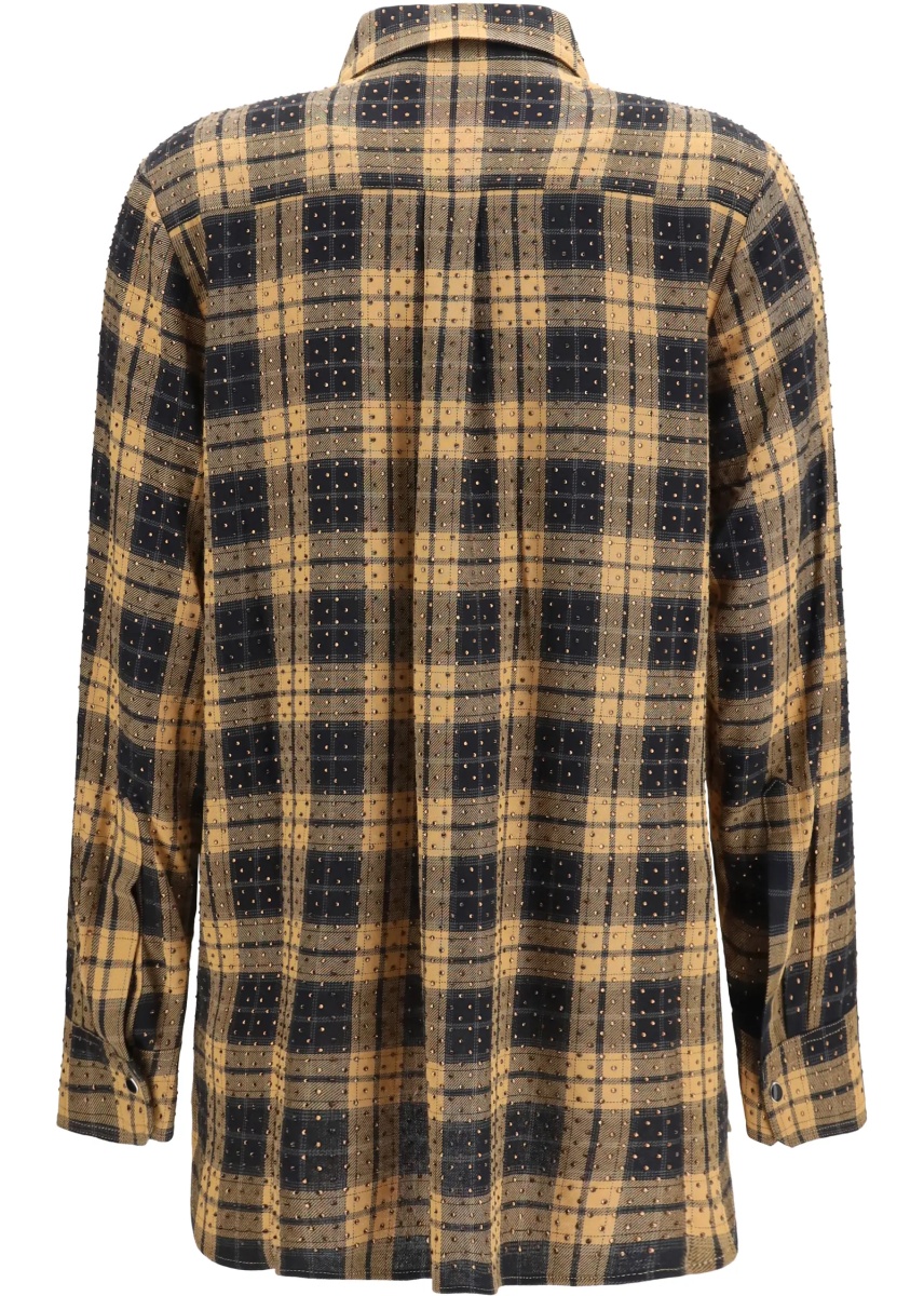 Jacheta Barbellino check pattern Shirt with all-over micro rhinestones - Img 2