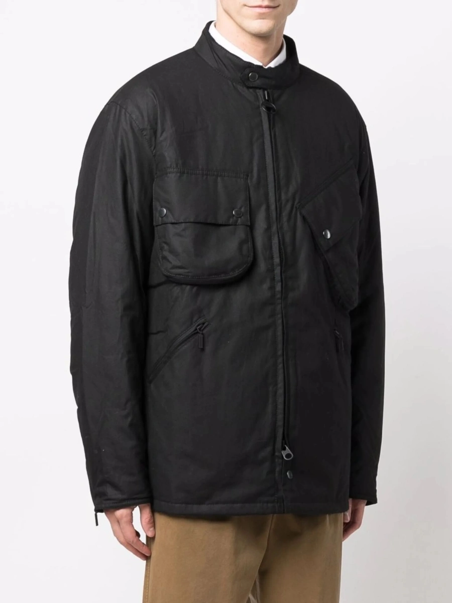 Jacheta Barbour neagra din lana si bumbac - Img 3