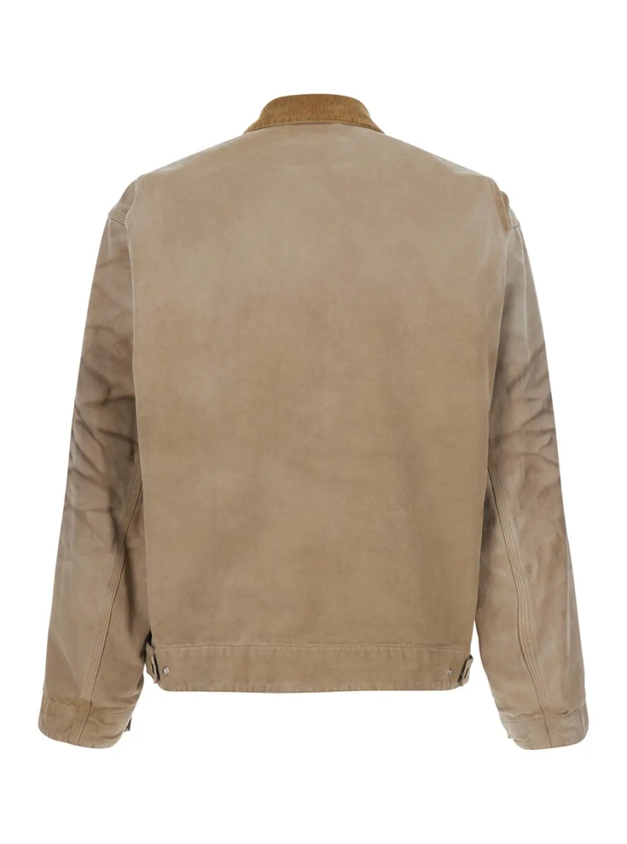 Jacheta beige Workwear jacket with reversible design and lived-in effect in cotton for men - Img 2