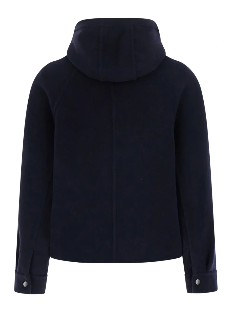 Jacheta blue jacket with removable inner vest in virgin wool and cashmere Women - Img 2