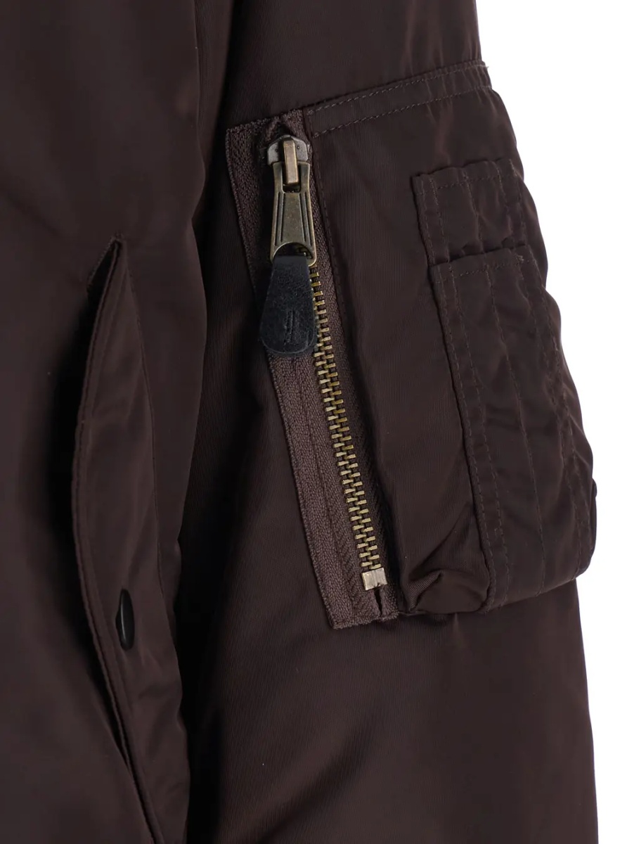 Jacheta Brown Jacket with Reversible Design and Pocket on the Sleeve in Tech Fabric Women - Img 3