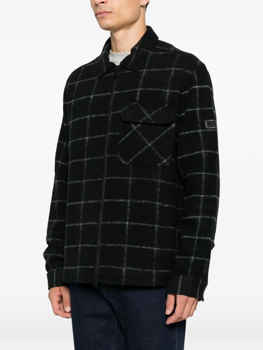 Jacheta camasa Barbour neagra din polyester si acrilic - Img 3