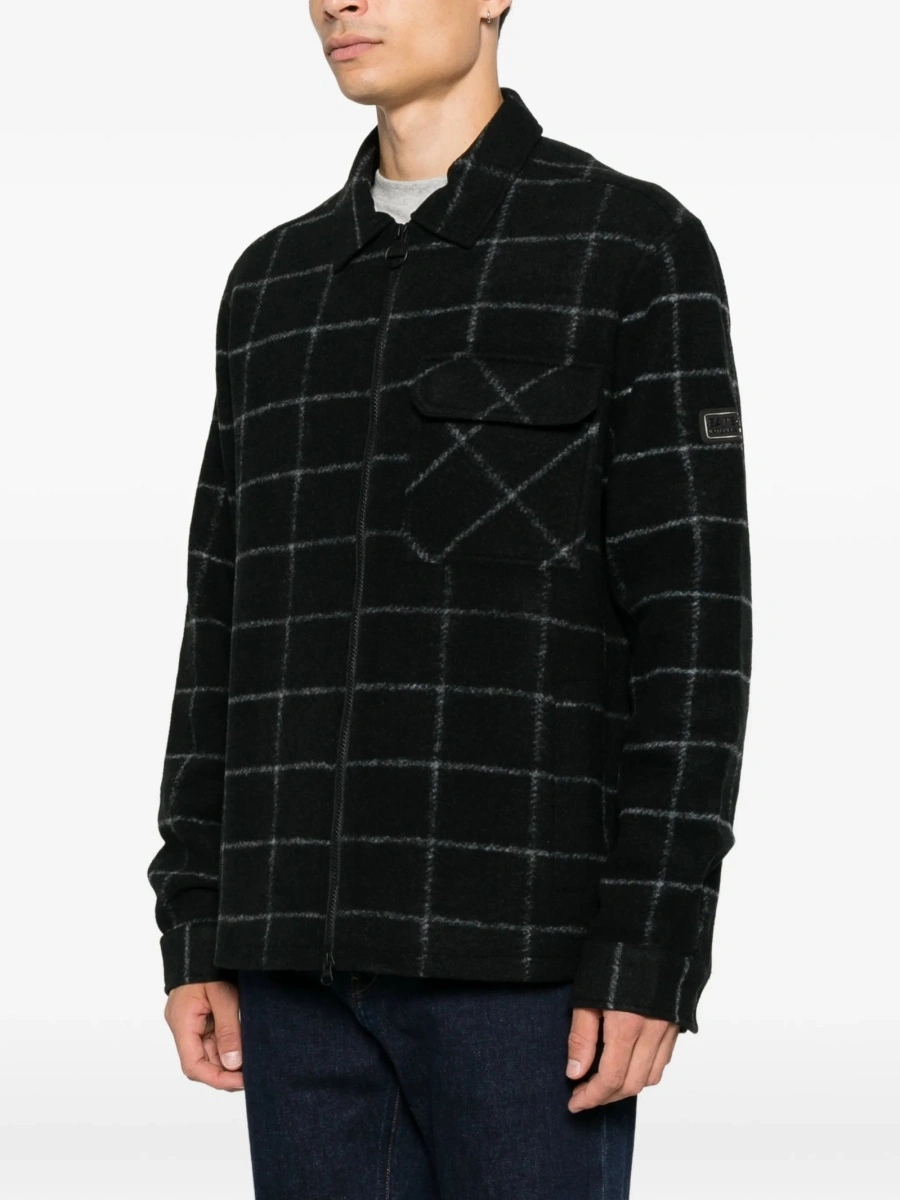 Jacheta camasa Barbour neagra din polyester si acrilic - Img 3