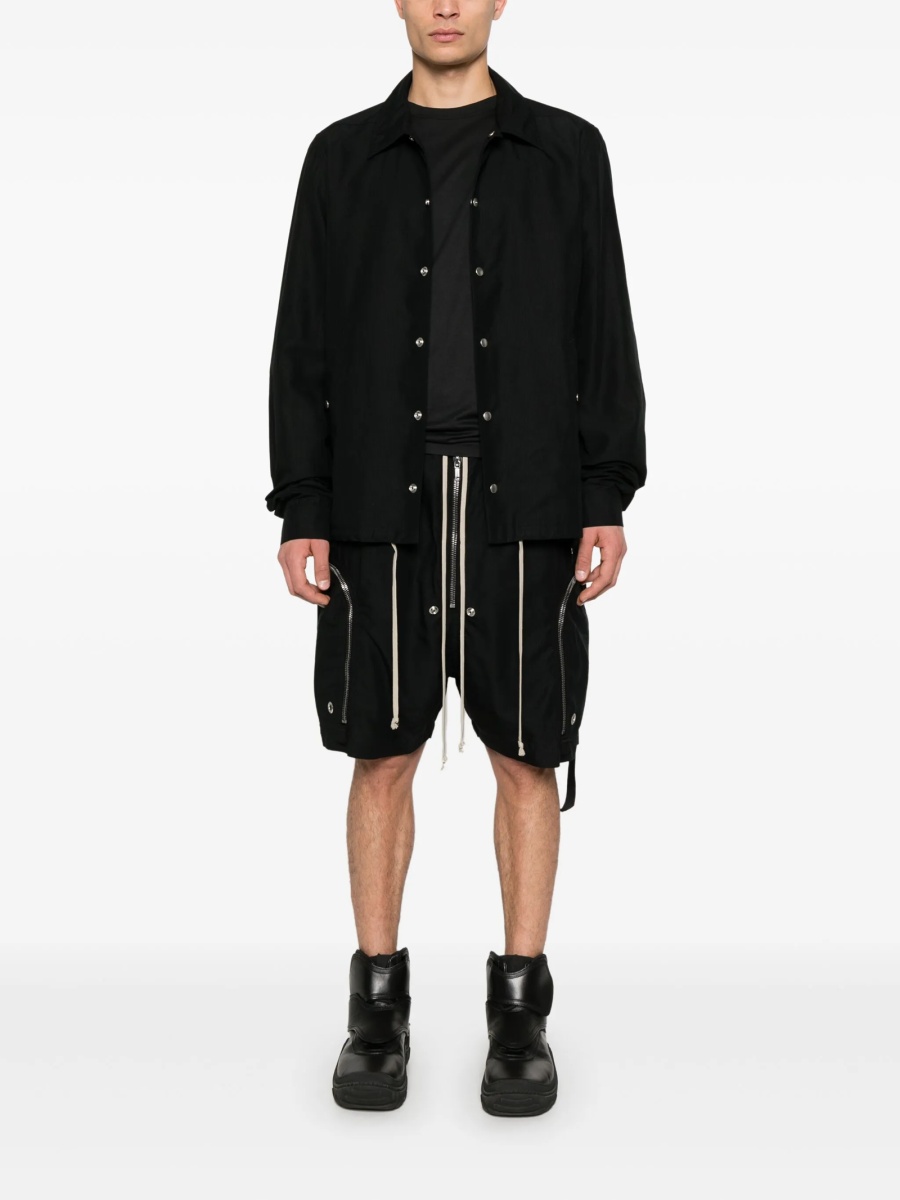 Jacheta camasa Rick Owens neagra din lyocell - Img 2