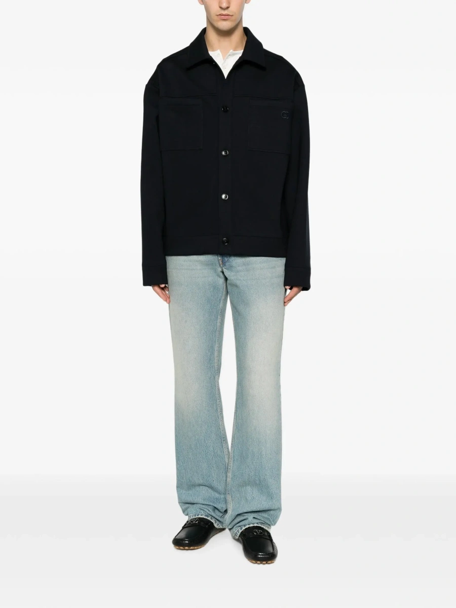 Jacheta Gucci albastra din jerse de bumbac - Img 3