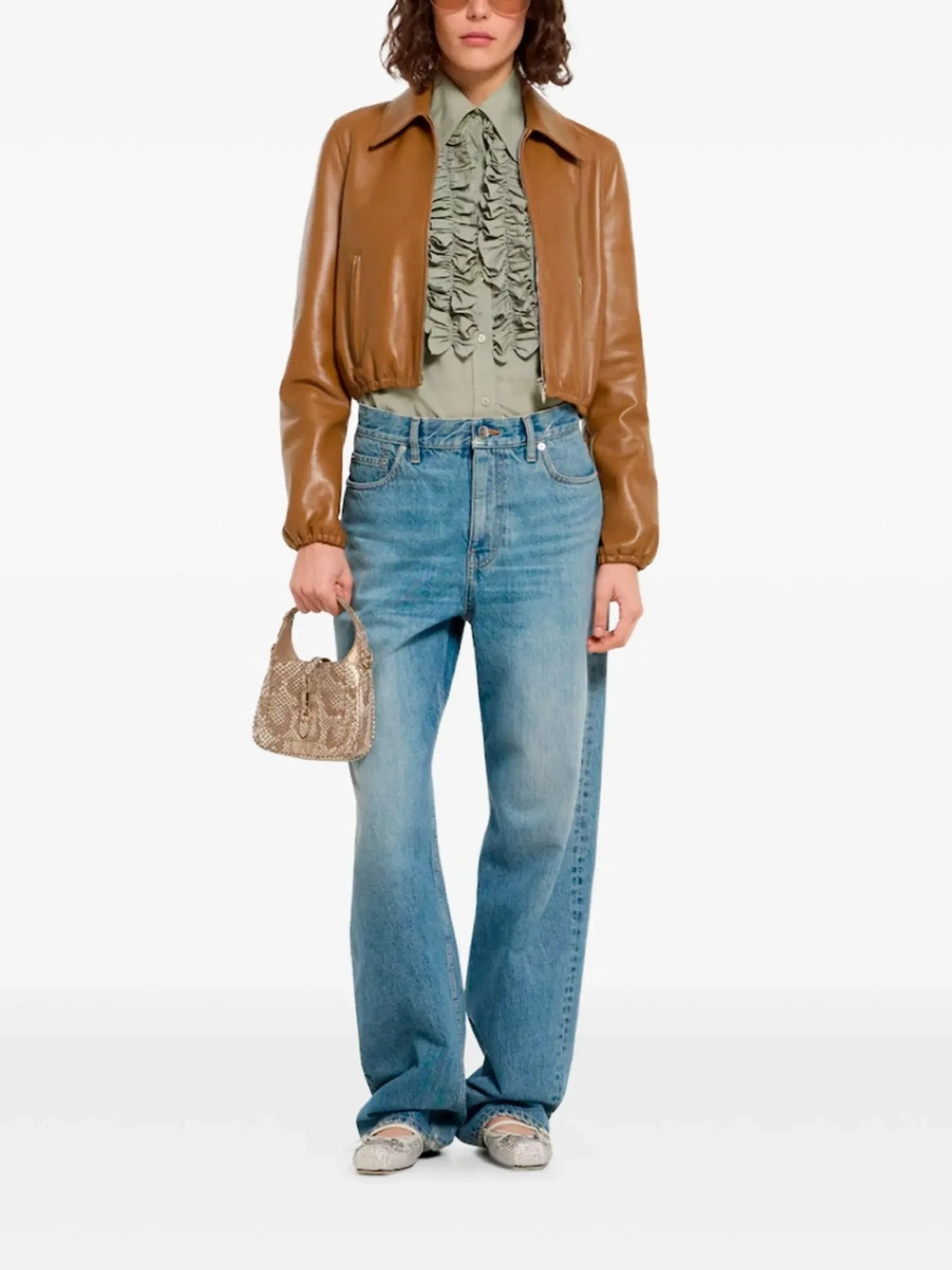 Jacheta Gucci maro din piele - Img 4