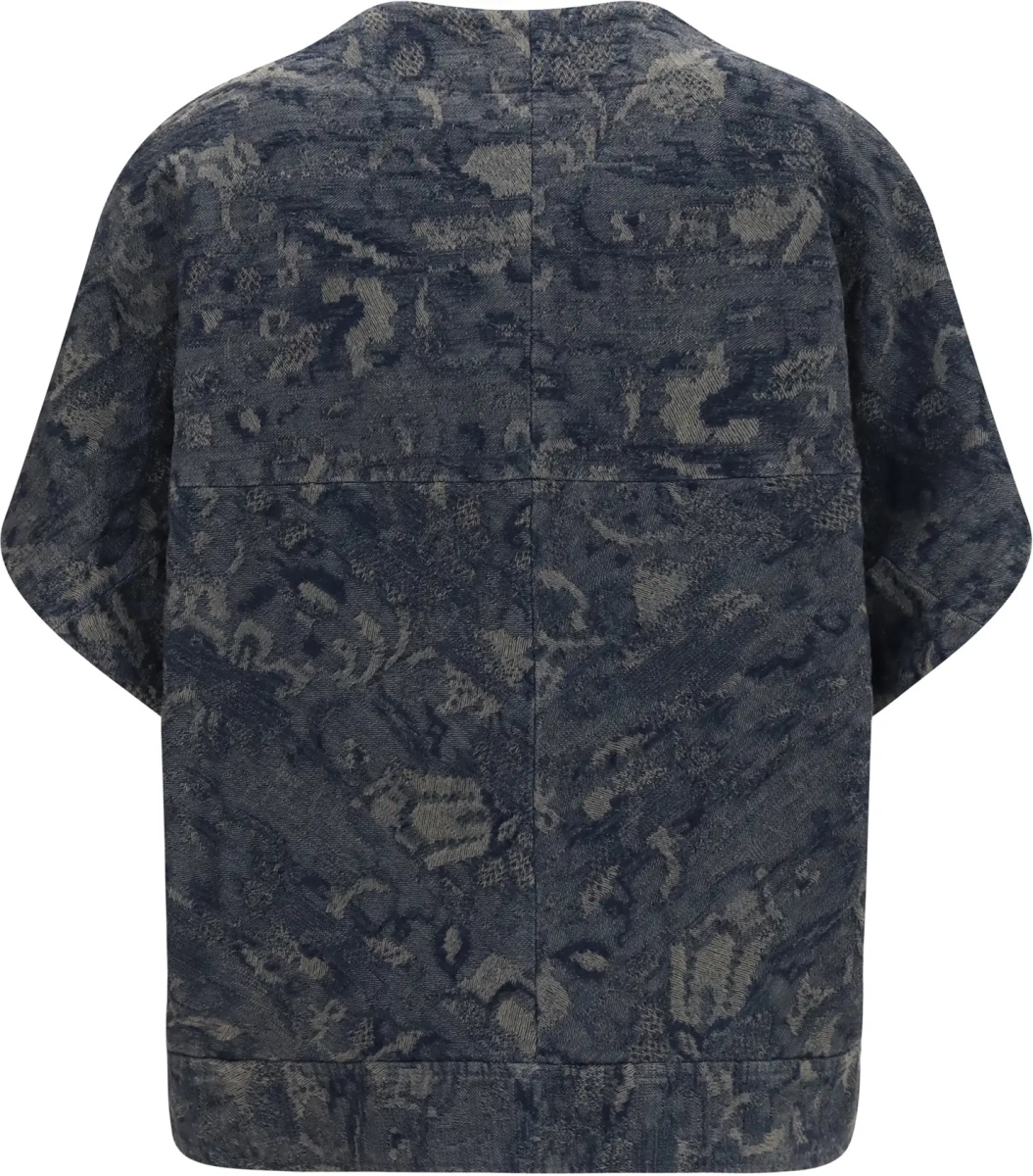 Jacheta Jacket in oversized floral jacquard denim - Img 2