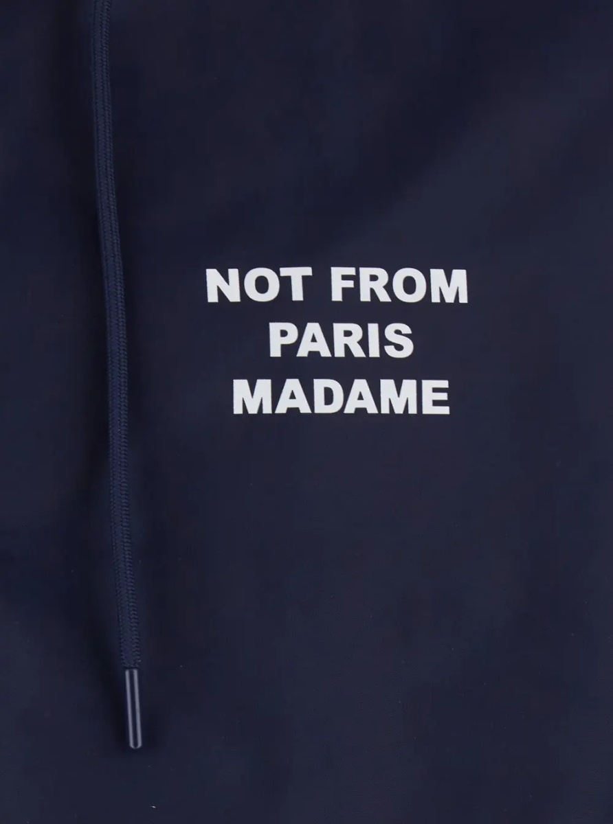 Jacheta Jacket with fixed hood and slogan on the front and back in Tech Fabric blue men - Img 3