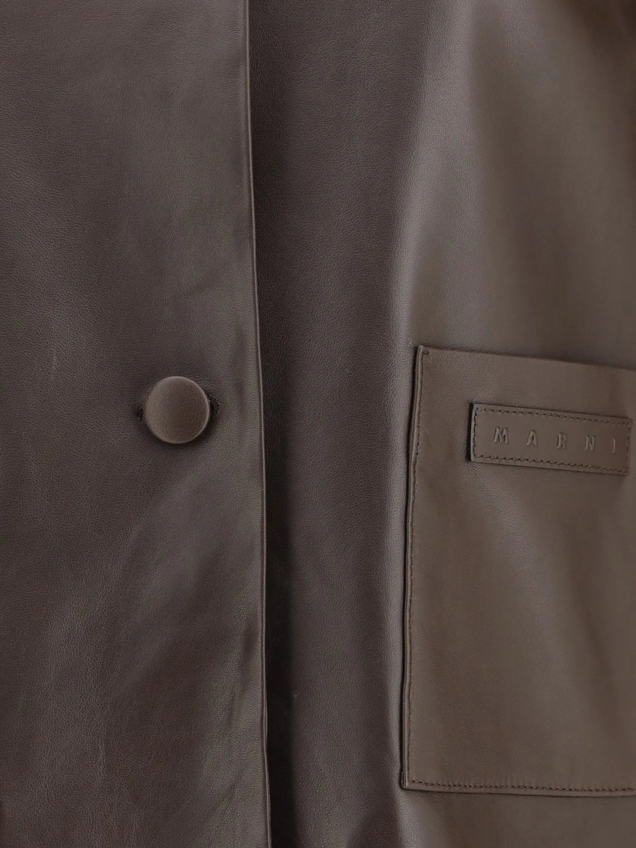 Jacheta Leather Jacket with a shearling collar - Img 2