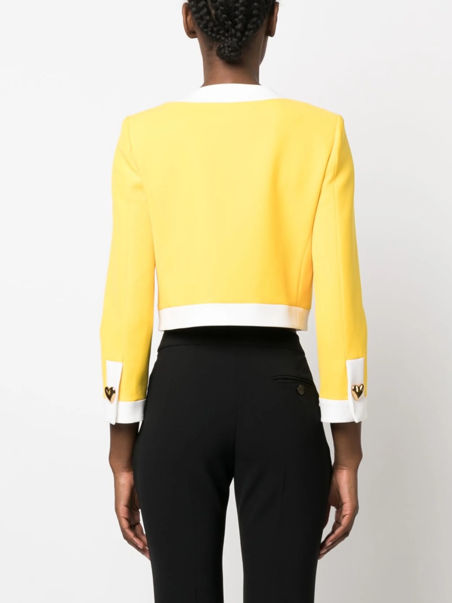 Jacheta Moschino galbena din polyester si elastan - Img 4