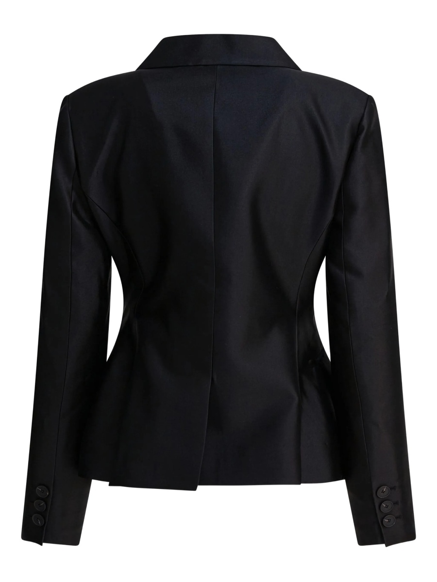 Jacheta Sandbeige neagra din matase si lana - Img 2