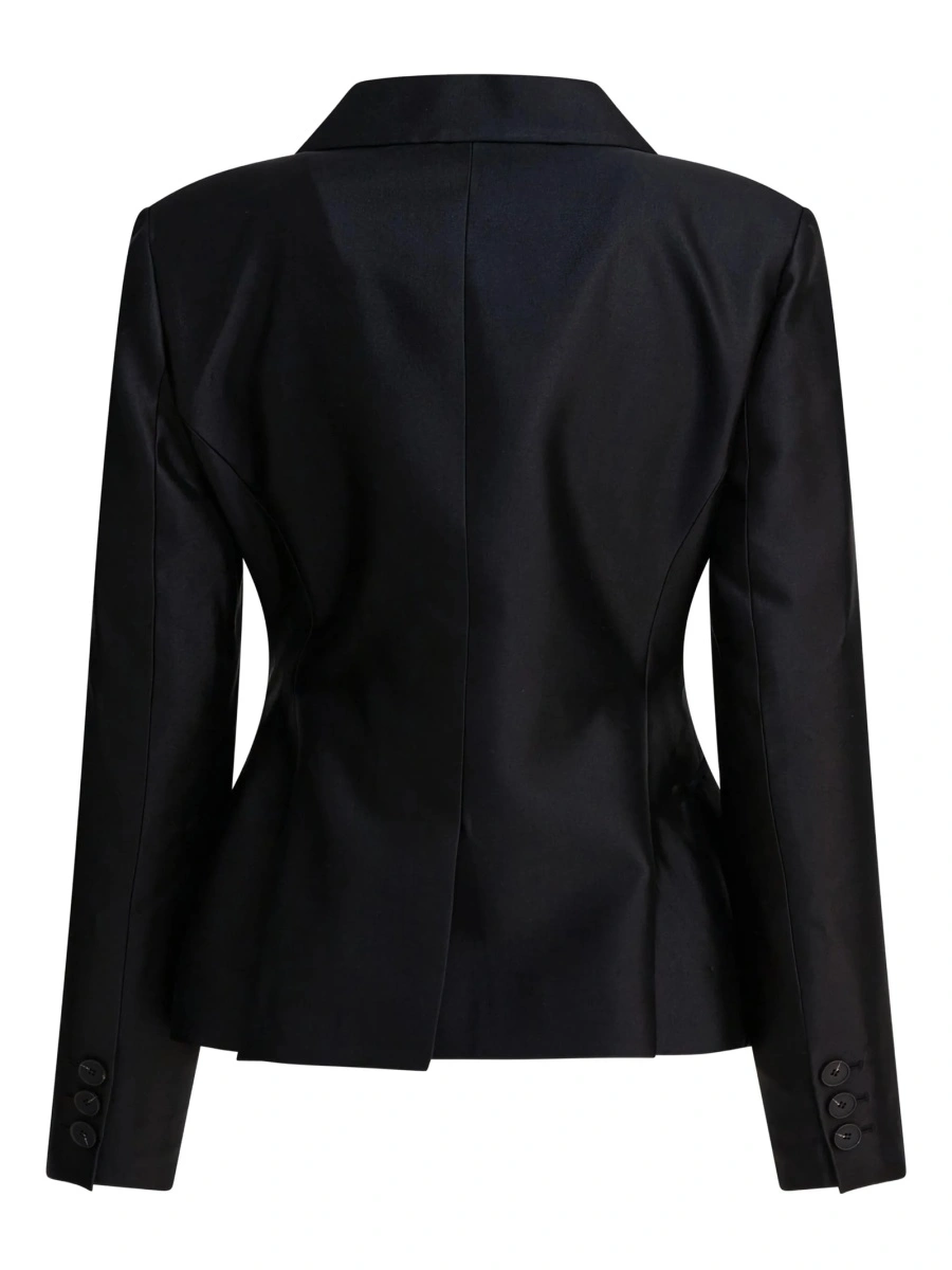 Jacheta Sandbeige neagra din matase si lana - Img 2