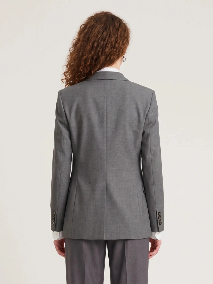 Jacheta Single-Breasted Jacket In Stretch Canvas - Img 3