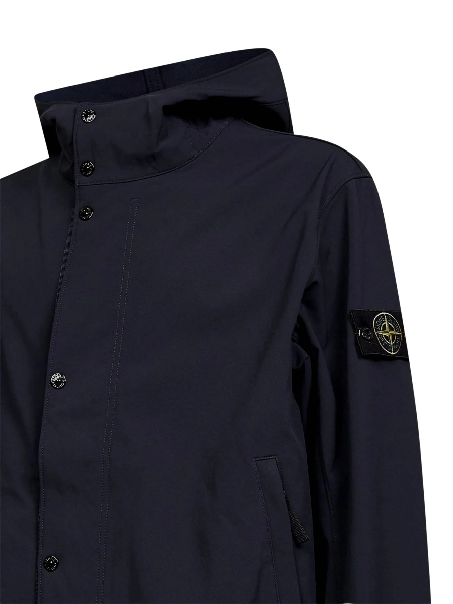 Jacheta Stone Island albastra din polyester si spandex/elastan - Img 3
