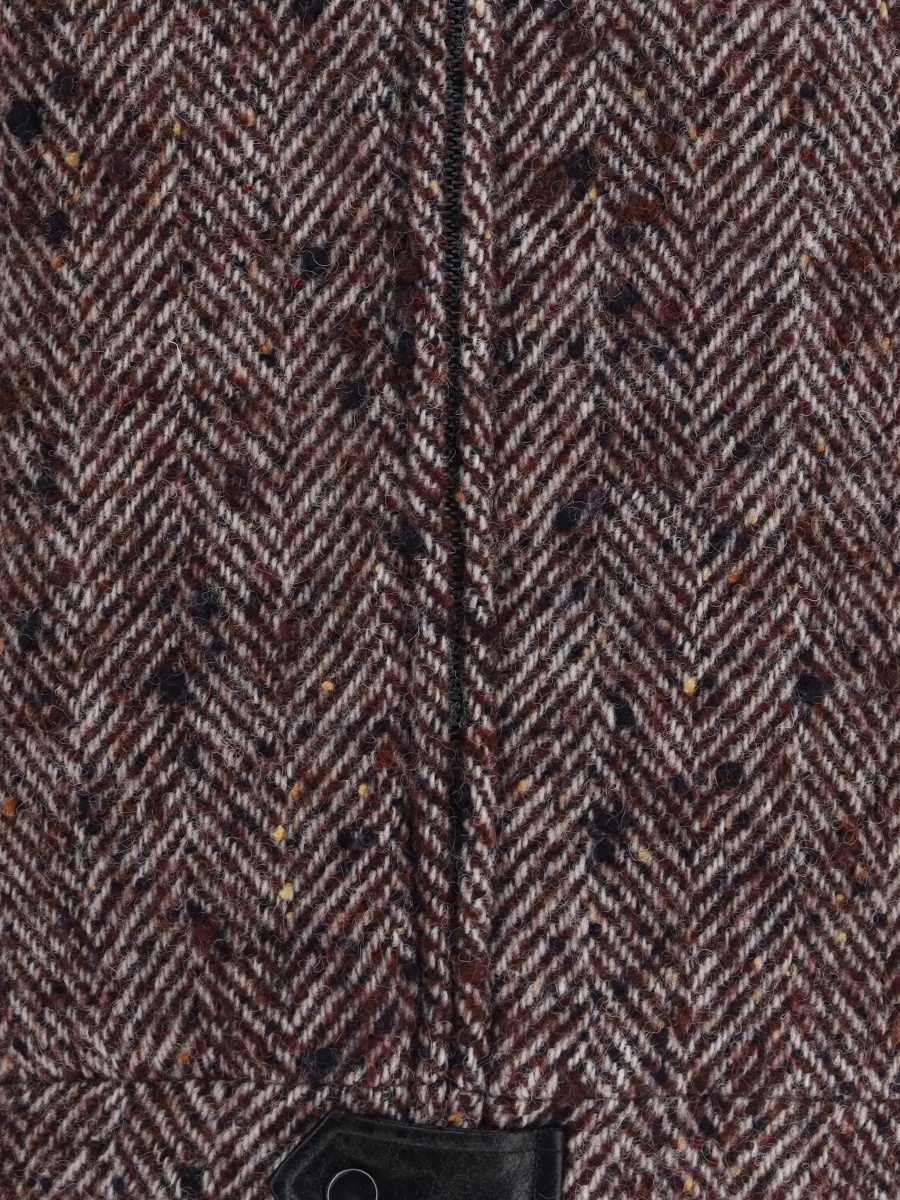 Jacheta Virgin wool blend Jacket with leather sleeves - Img 4