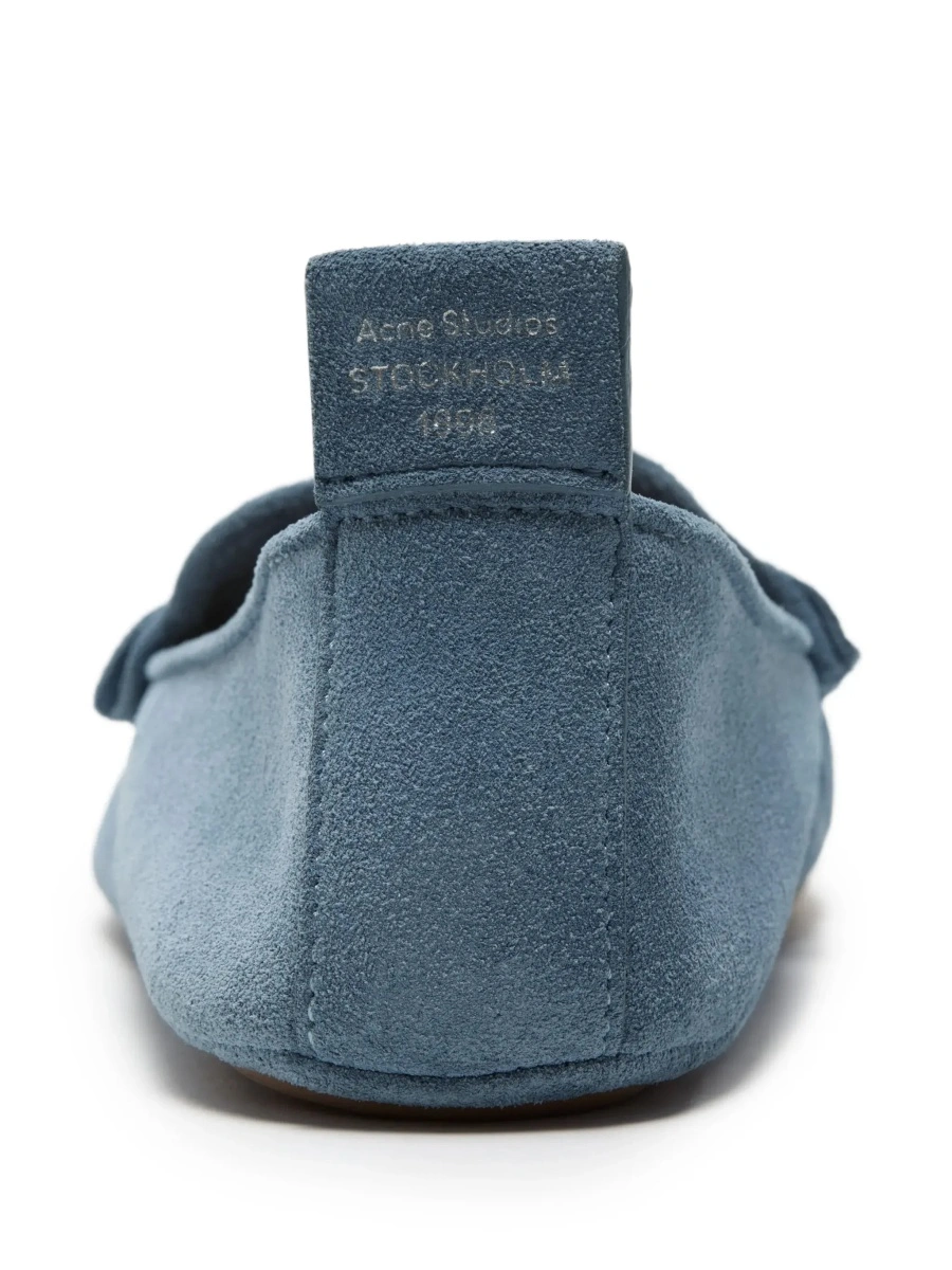 Mocasini Blue Loafers with Almond Toe and Pull-Tab at the Heel in Suede Woman - Img 6