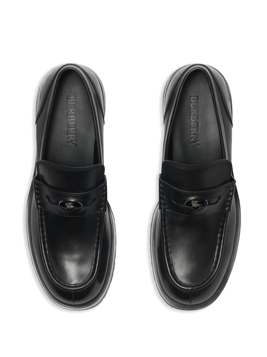 Mocasini Burberry negri din piele - Img 4