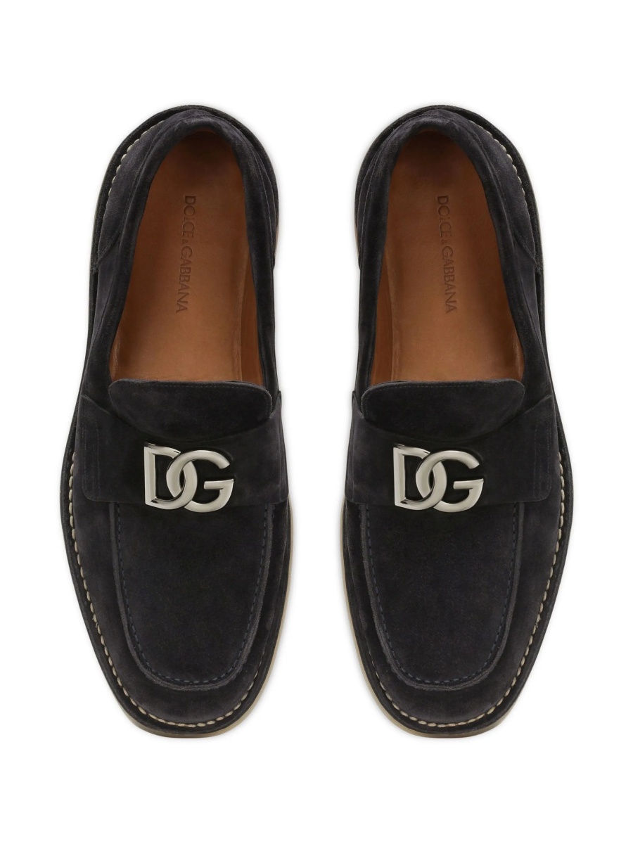 Mocasini Dolce &amp; Gabbana albastri din piele - Img 4