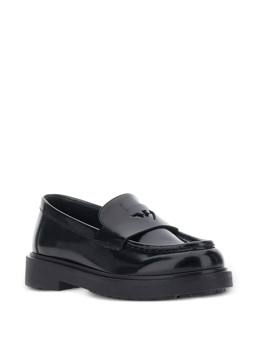 Mocasini EMPORIO ARMANI KIDS negri din piele ecologica - Img 5