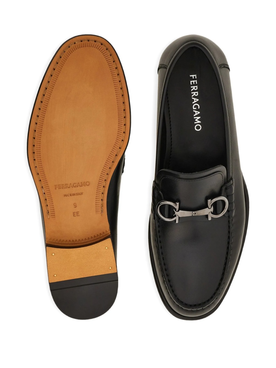 Mocasini Ferragamo gancini negri din piele - Img 4