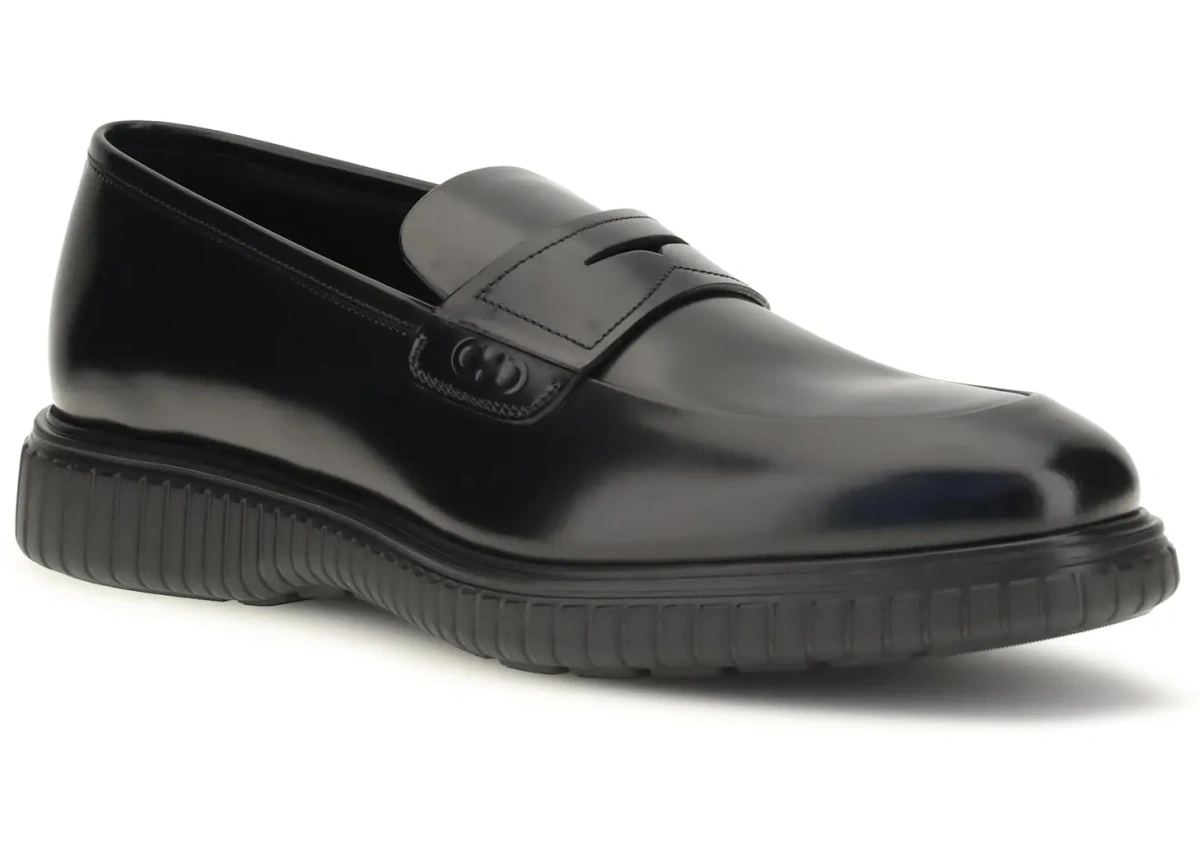 Mocasini Ferragamo negri din piele - Img 2