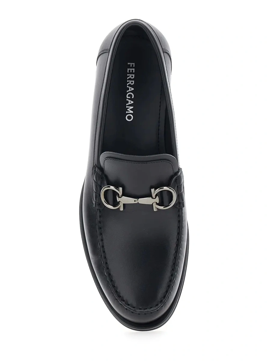 Mocasini Ferragamo negri din piele - Img 4