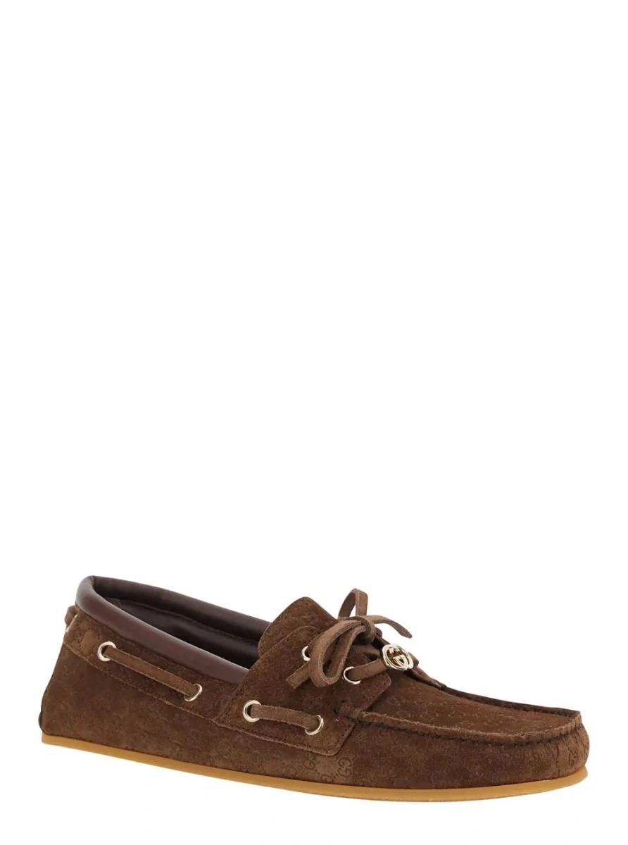 Mocasini Gucci maro din piele intoarsa - Img 2