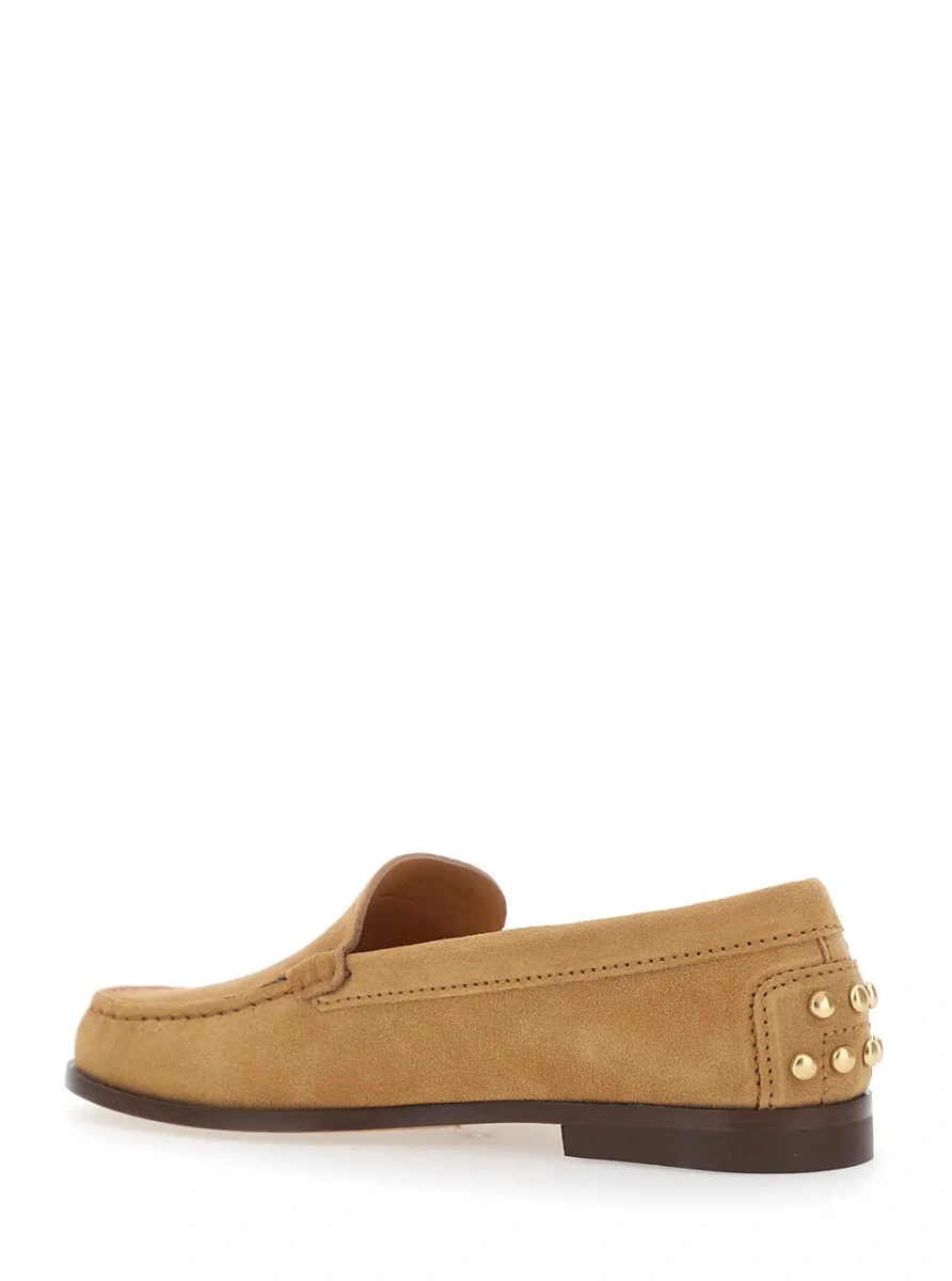 Mocasini Loafers 'Tod's' Beige with Embossed Logo and Stud Details on the Back in Leather for Women - Img 3
