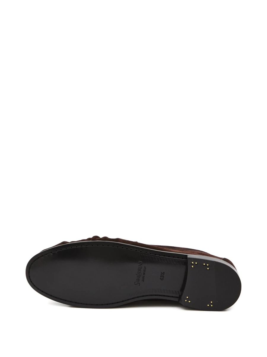 Mocasini Saint Laurent maro din alama si piele intoarsa - Img 5