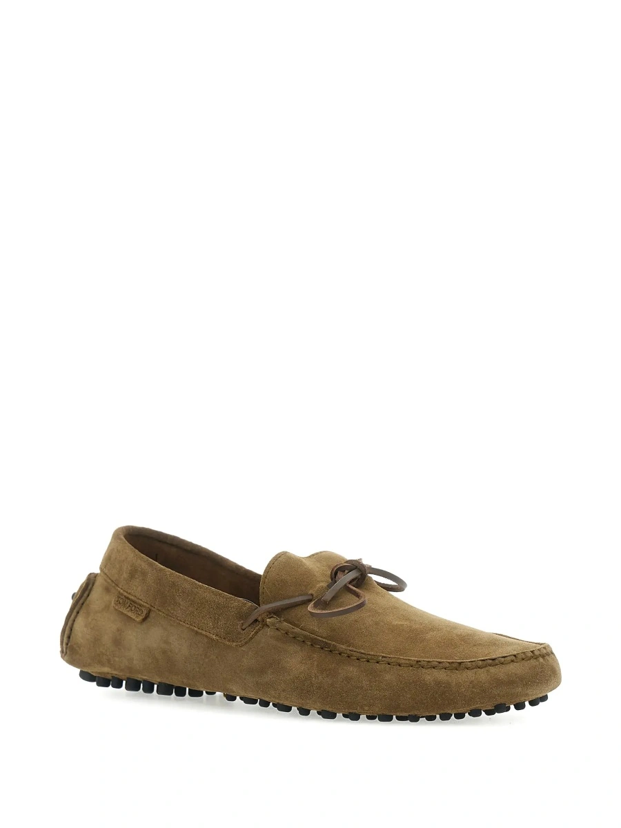 Mocasini Tom Ford maro din piele intoarsa - Img 5