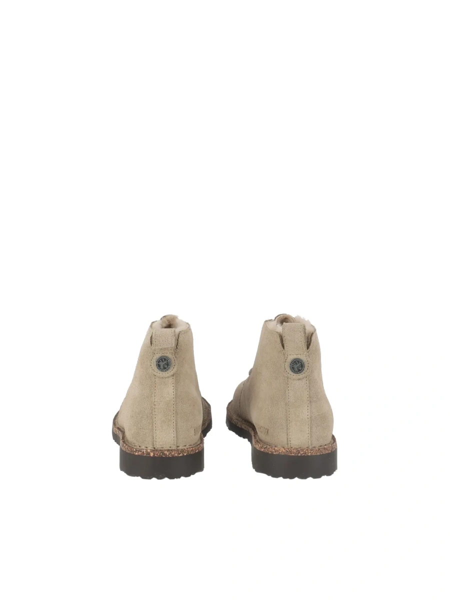 Mocasini Uppsala Mid S Shearling taupe, Suede Leather, Narrow Fit - Img 4