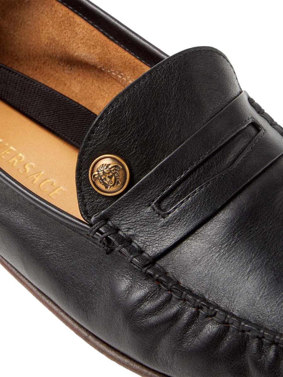 Mocasini Versace negri din piele - Img 4